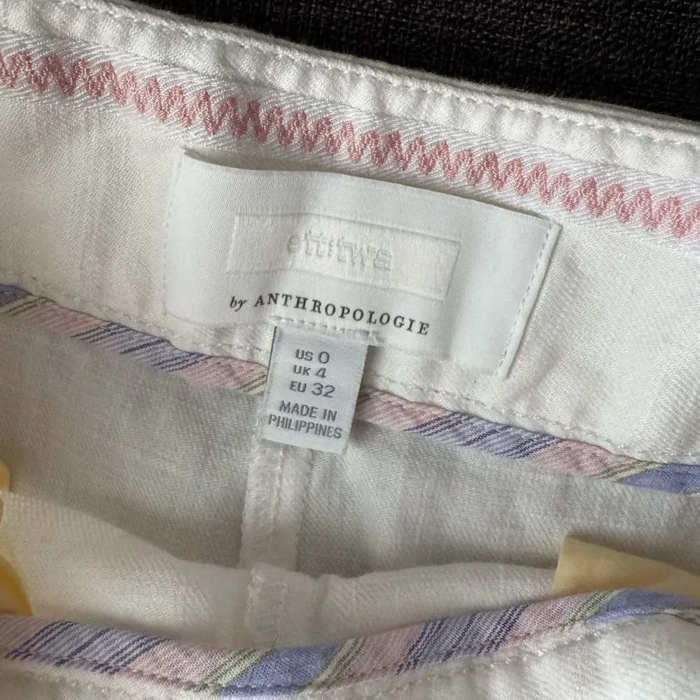 Anthropologie White Nias Trousers Pants By Ett Twa Size 0 - Picture 6 of 16